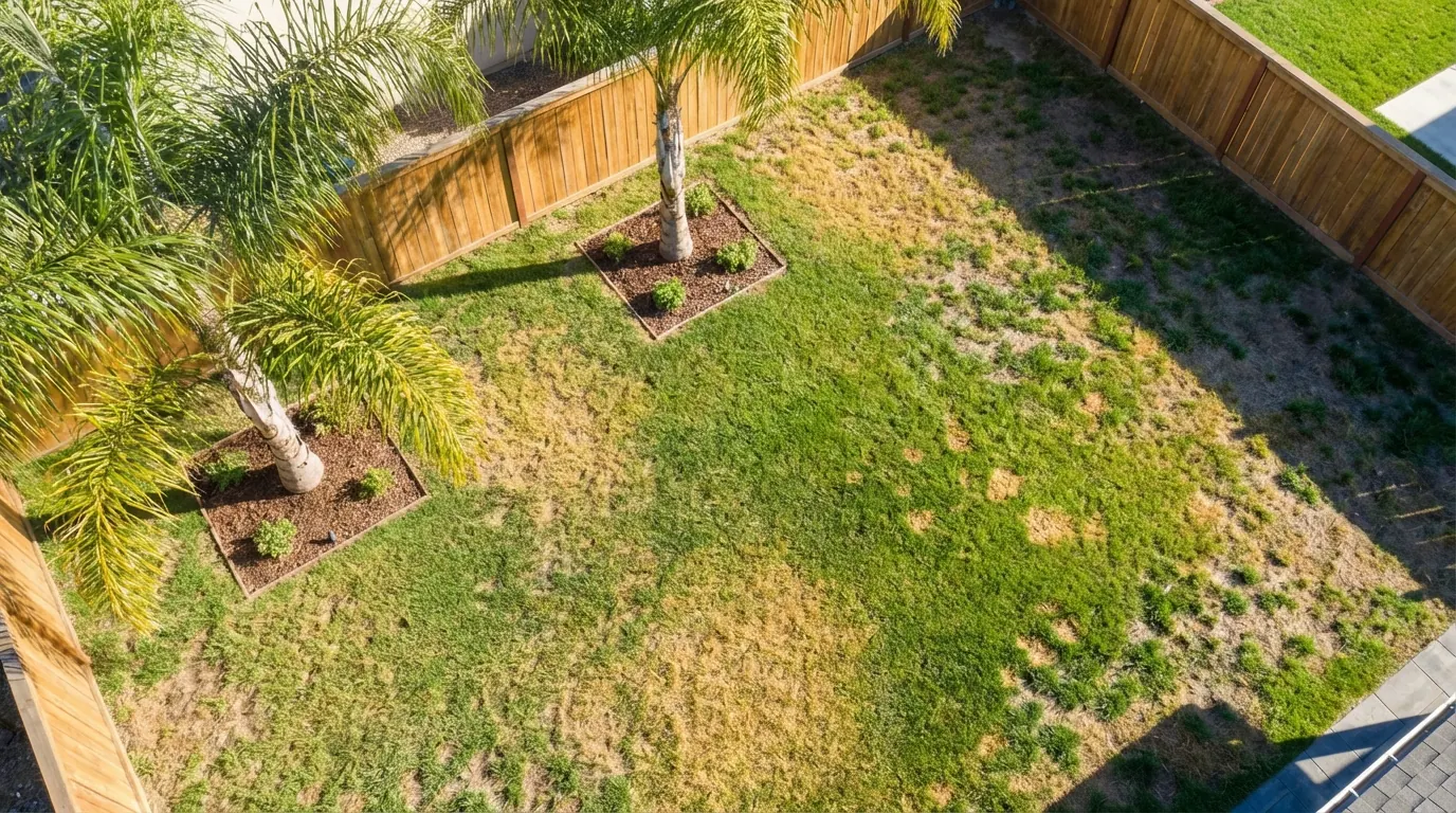 Before, neglected backyard in Los Angeles