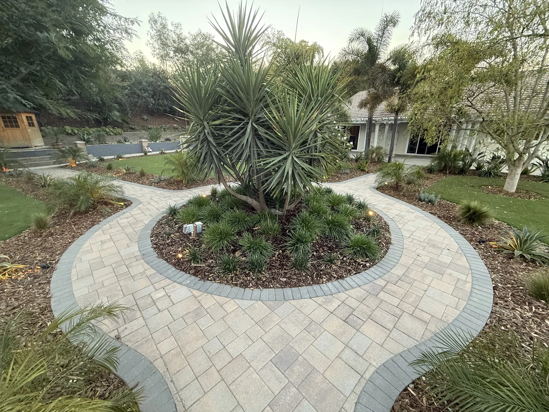 Paver walkway with fresh joint sand in SoCal