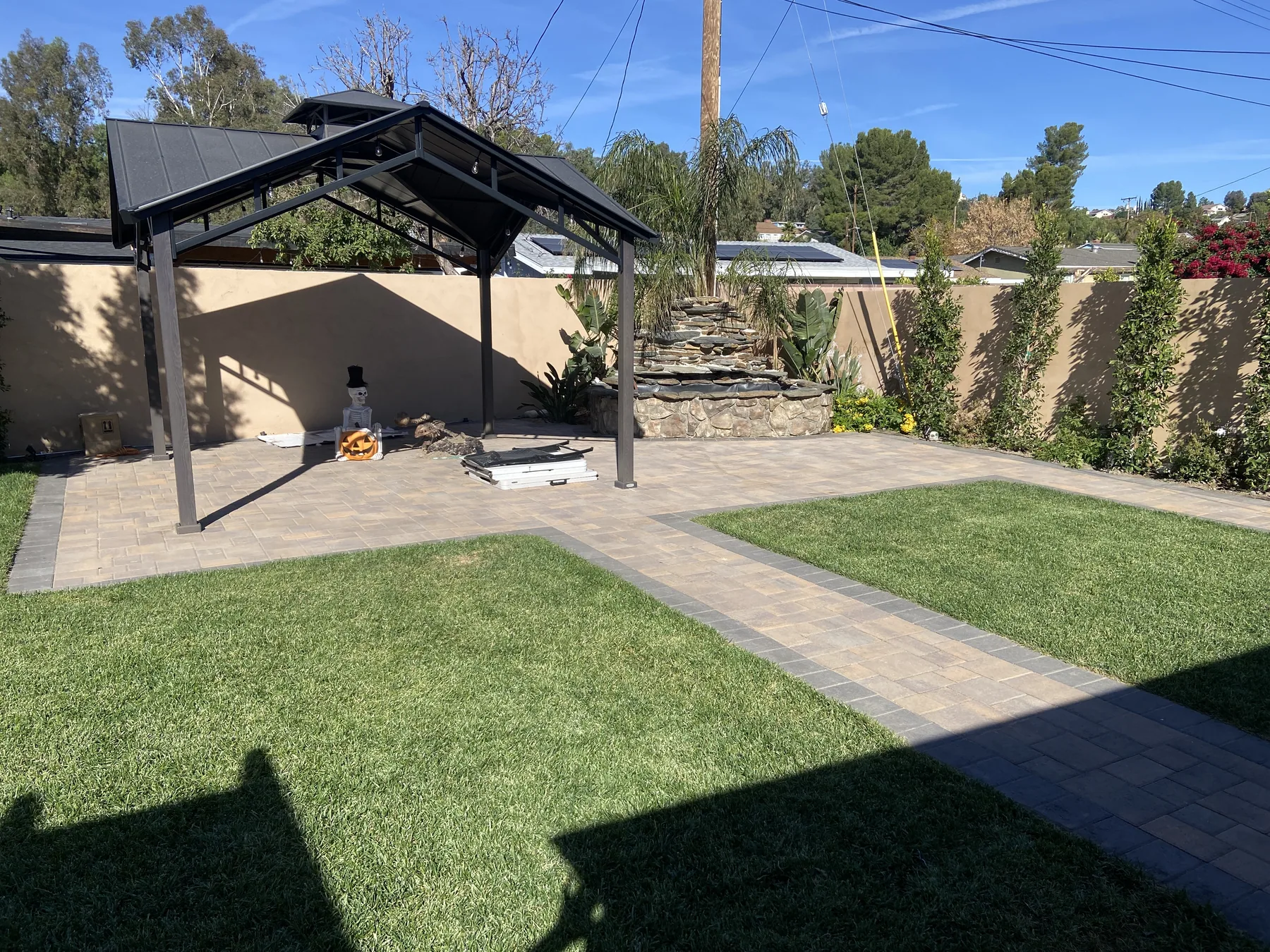 Patio cover over a paver patio