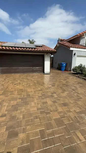 Paver driveway seen from the street