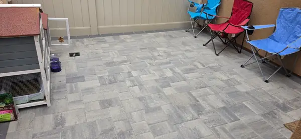 Paver patio with seating