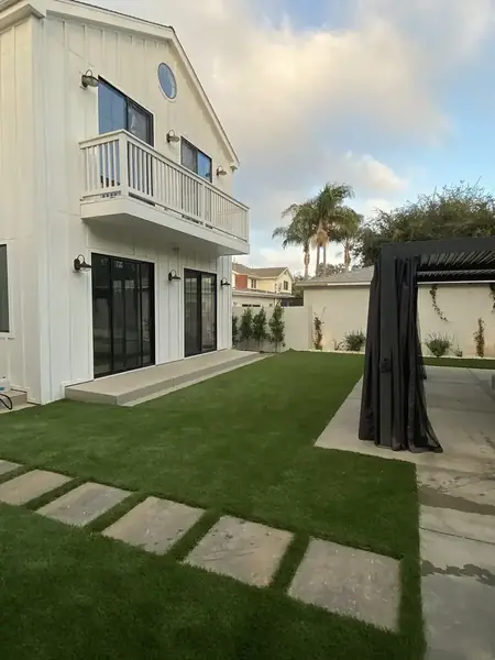 Green turf yard installation