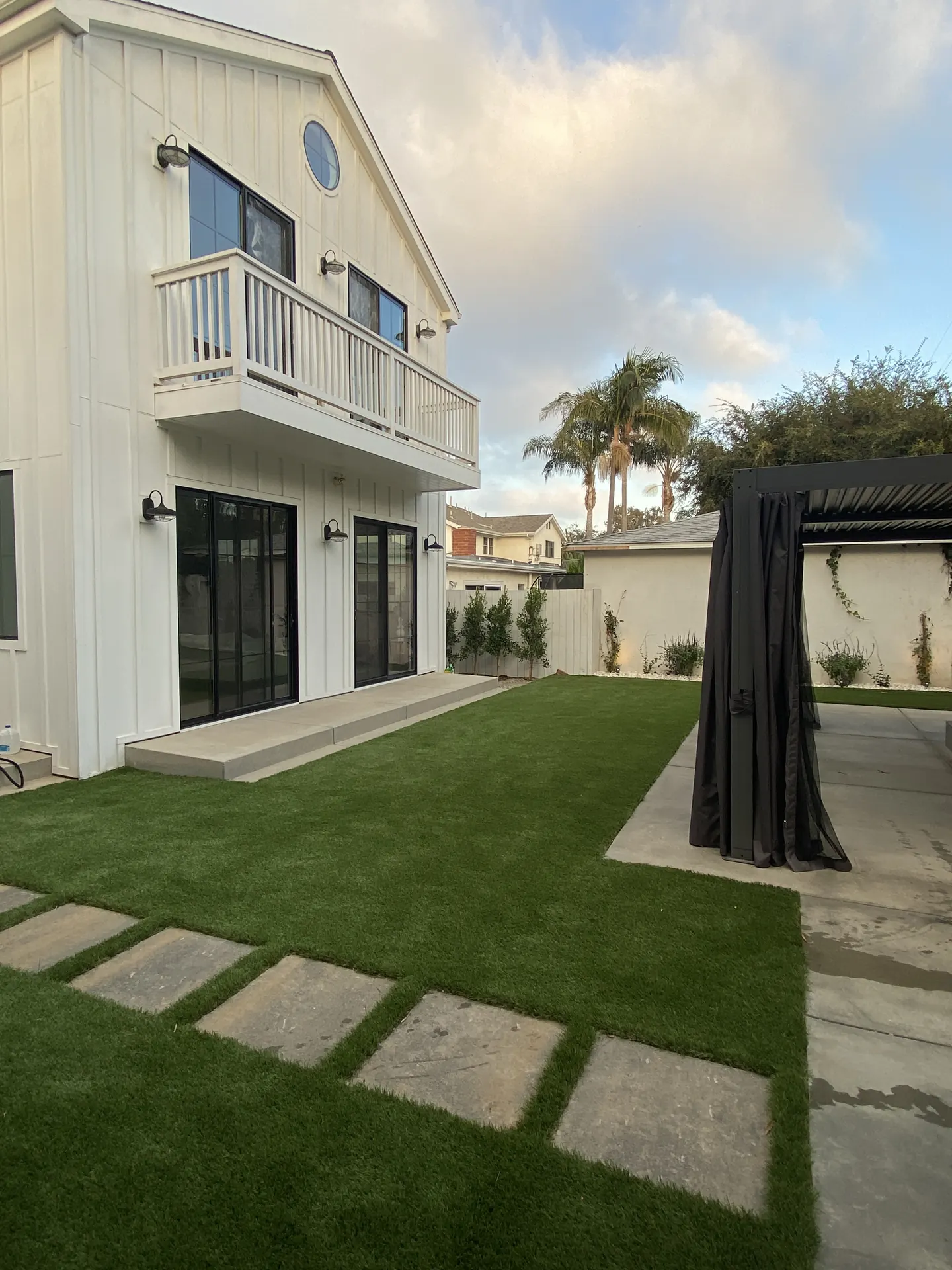 Green turf yard installation