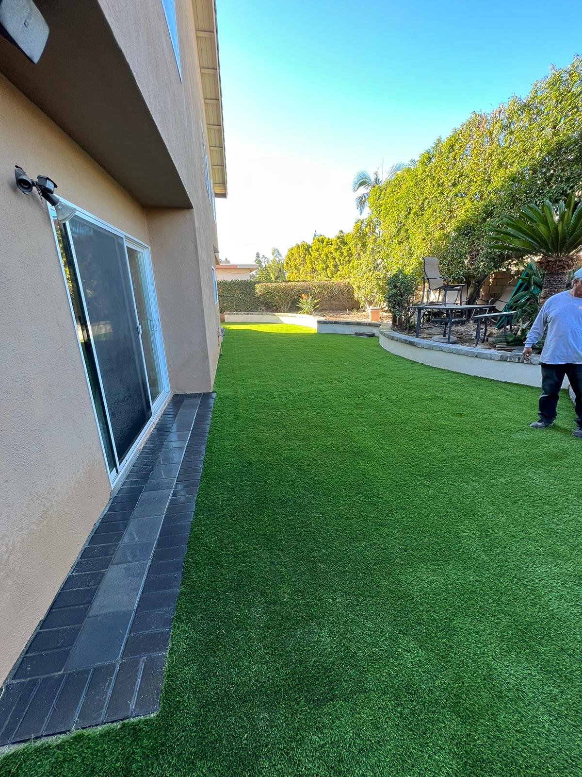 Artificial turf front yard